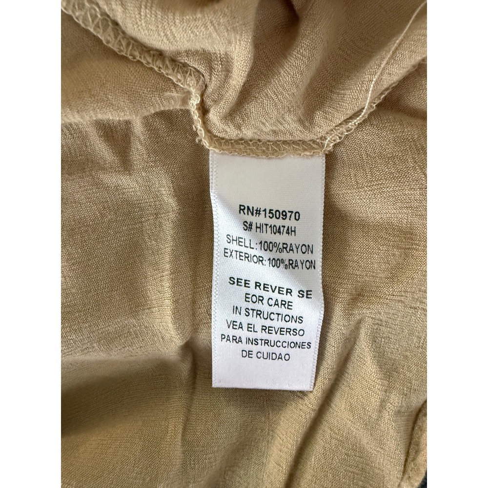 Hummingbird Tan Embroidered Square Neck Balloon Sleeve Peasant Blouse Size M - Picture 8 of 10